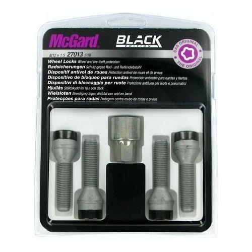 McGard Bulloni antifurto cerchi auto conici, kit 4 pz - Black Edition - A170