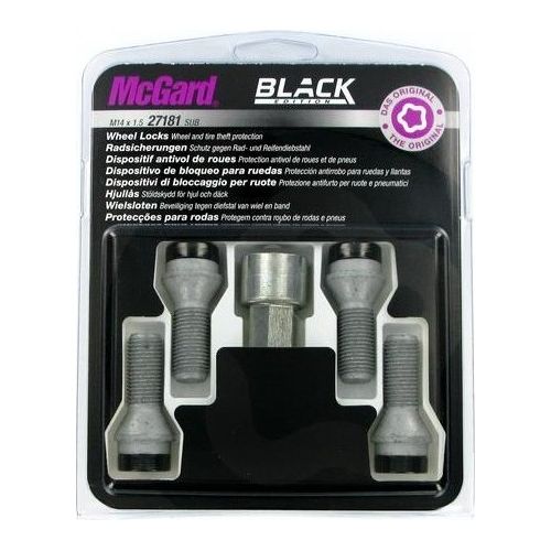 McGard Bulloni antifurto cerchi auto conici, kit 4 pz - Black Edition - A290
