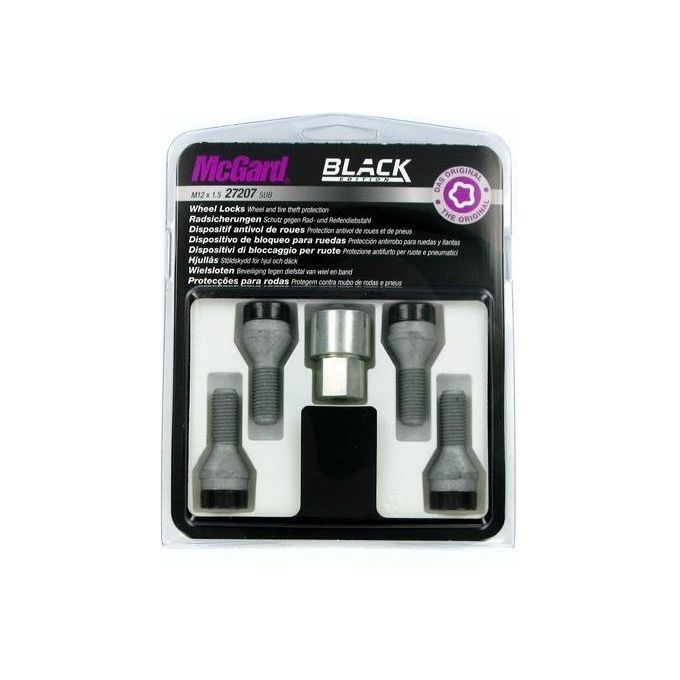 McGard Bulloni antifurto cerchi auto conici, kit 4 pz - Black Edition - A190