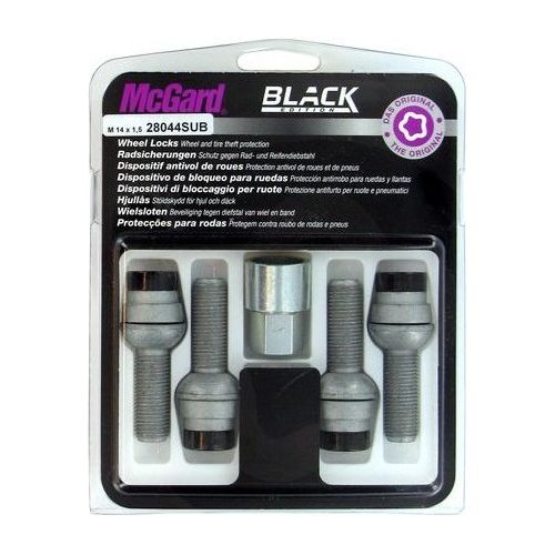 McGard Bulloni antifurto cerchi auto sferici, kit 4 pz - Black Edition - E170