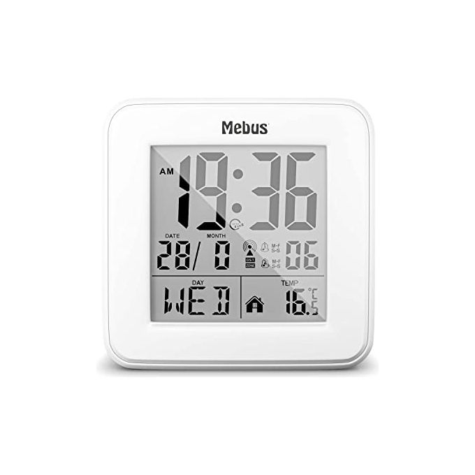 Mebus 25594 Sveglia Radiocontrollata Bianco