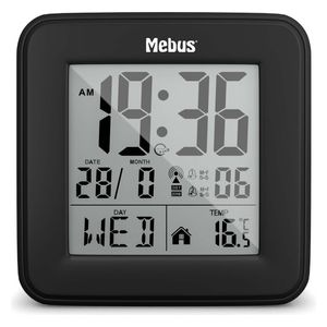 Mebus Radiosveglia Compatta Quadrata con Termometro Bianco