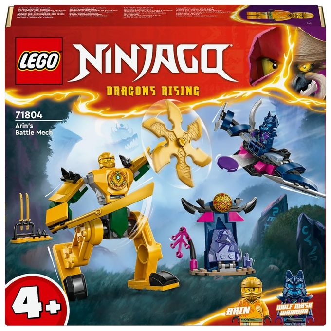 Image of LEGO NINJAGO 71804 Mech da Battaglia di Arin, Giochi per Bambini 4+, Action Figure Giocattolo da Costruire con Starter Brick