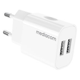 Wall charger 2xUSB 5V 2.4Ah 12W  bianco