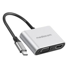 Mediacom MD-C308 Convertitore da Usb-C a Hdmi Plus Vga