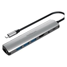 Mediacom MD-C313 Usb-C a Hdmi 3 Porte Usb 3 Rj45 Plus Audio e Power Deliver 87W