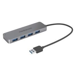 Mediacom MD-U102 Hub Usb 3.0 4 Porte Alimentato Alluminio