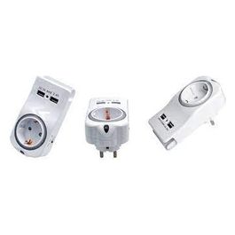 Multipresa 110-230V con 3 Connettori CEE 7/4 e 2 porte USB per uso in Italia