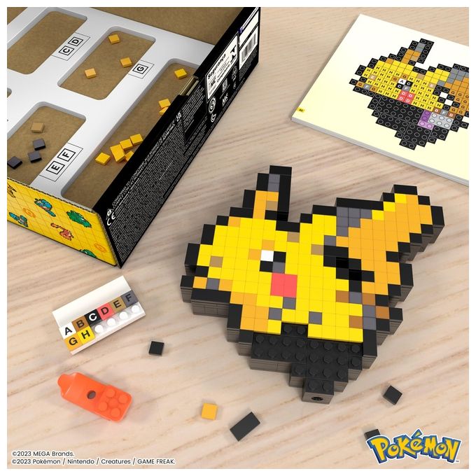 Image of Mega Bloks Pixel Art Pikachu Pokemon