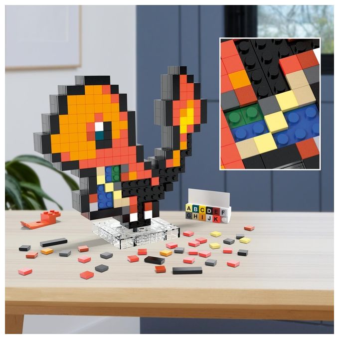 Image of Mega Bloks Pixel Art Charmander Pokemon