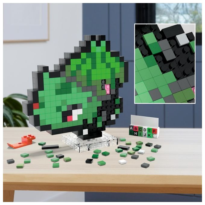 Image of Mega Bloks Pixel Art Bulbasaur Pokemon