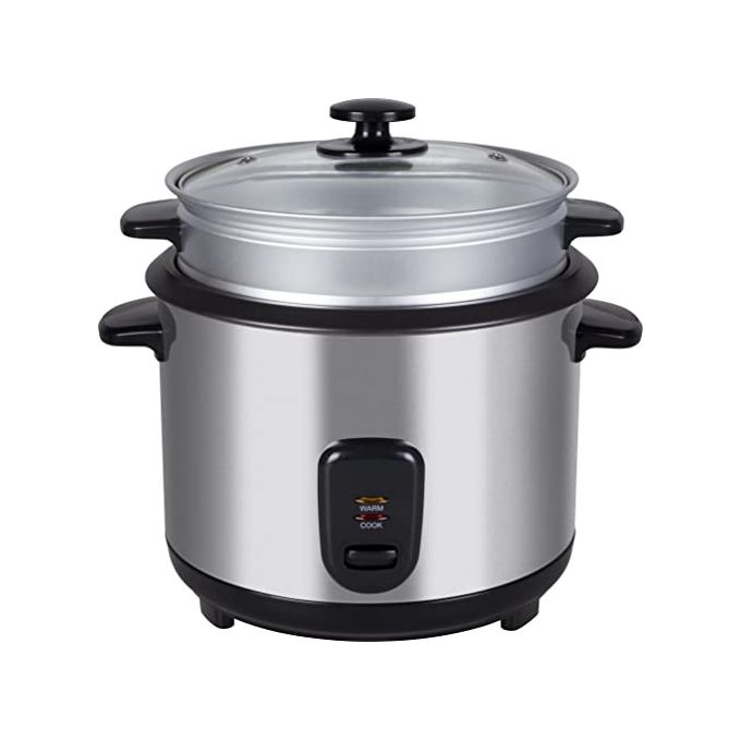 Melchioni Cuociriso Jasmine 1.8 Litri 700W Corpo Inox Contenitore in Vetro