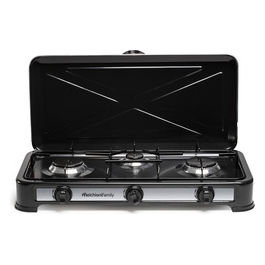 Melchioni Family, Fornello a Gas portatile, 2/3 Fuochi, Acciaio Smaltato, Nero