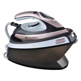 Family INFINITY Ferro a caldaia Erogazione continua di vapore Serbatoio acqua 1.5 Litri 2000W Piastra in Ceramica Display LED Impugnatura Ergonomica Autonomia Illimitata