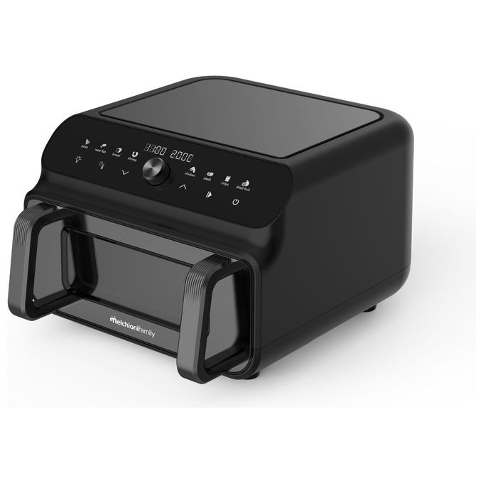 Image of Melchioni Friggitrice ad Aria Capacita' 10 Litri Potenza 2000 Watt Timer e Temperatura Regolabile colore Nero
