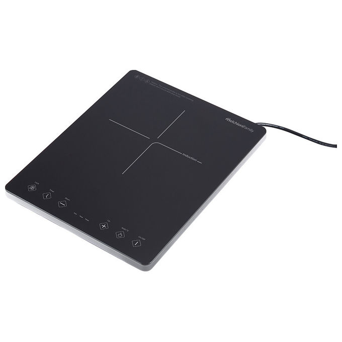 Melchioni 118360033 Oblivion 1 Piano cottura a induzione 37 cm 1 fuoco 2000W touch display digitale blocco bambini colore Nero