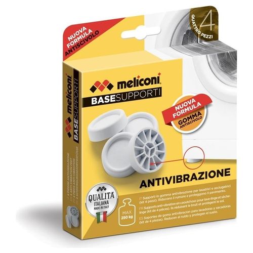 Meliconi 4 Supporti Antivibrazione per Lavatrici/Asciugatrici in Gomma
