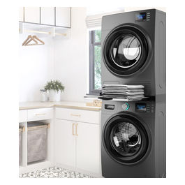 Kit Sovrapposizione Torre Noir Universale Lavatrice Asciugatrice Nero Grigio