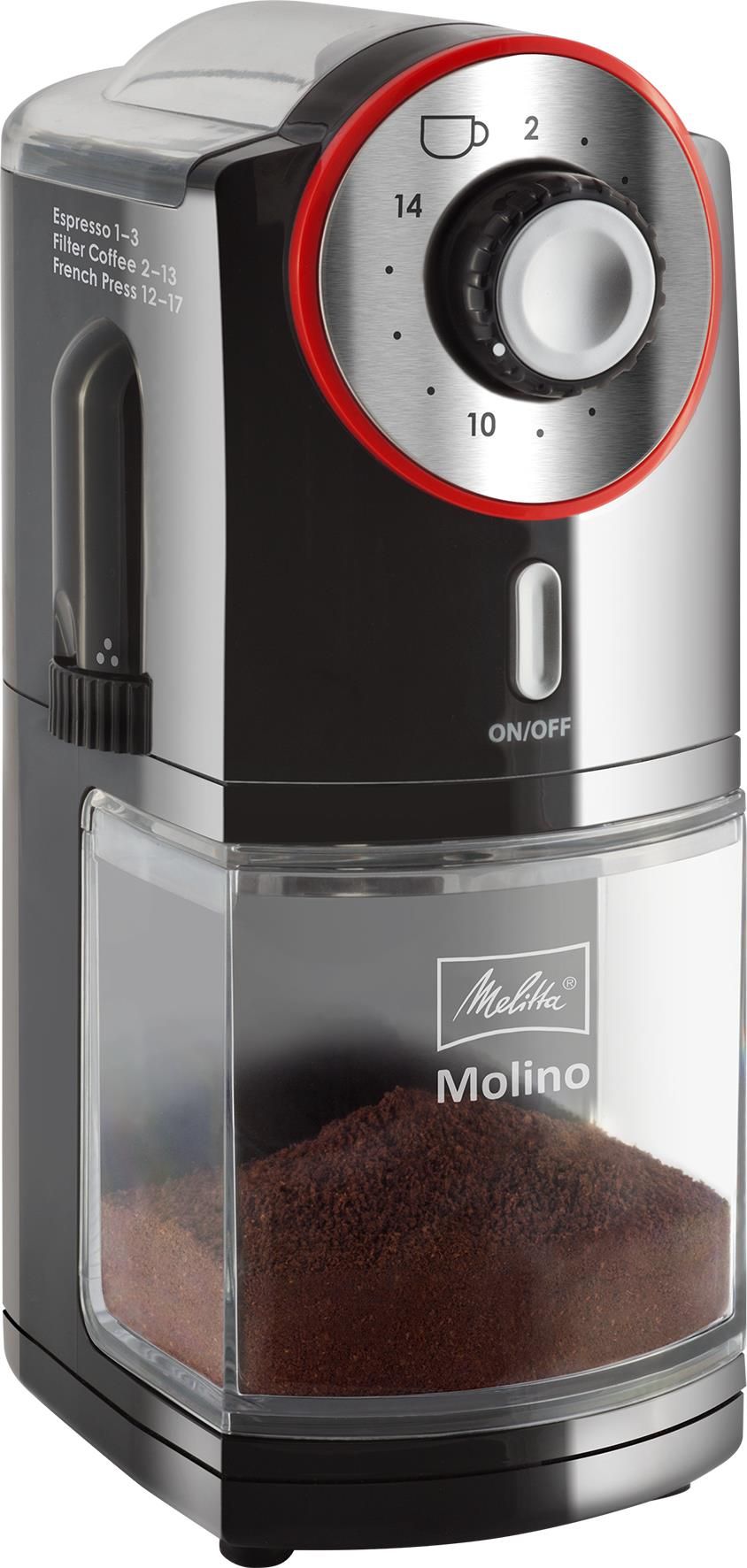 Melitta Molino Macinino da Caffe' Elettrico 100W Nero/Rosso