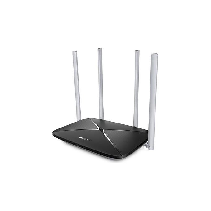 Mercusys AC12 Router WiFi Dual Band AC1200 1200Mbps 4 Antenne 5dBi Rete Ospiti WPS colore Nero