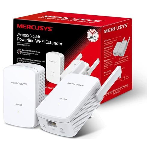 Mercusys MP510 KIT PowerLine Av1000 Wi-Fi N300 Kit 1p Gigabit 2 Antenne Esterne 2 Unita'