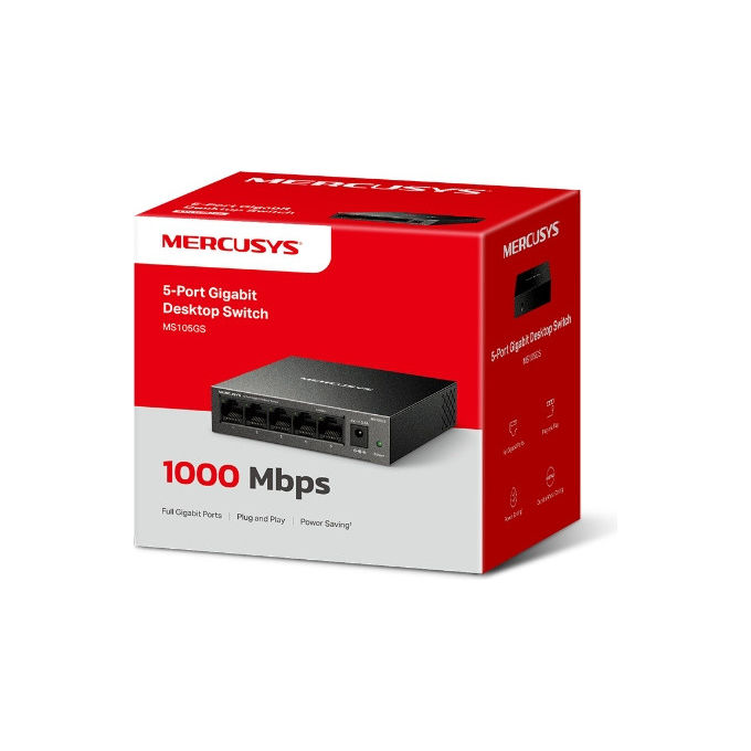 Mercusys MS105GS Switch di Rete 5 Porte Gigabit Non Gestito Metallico LAN Ethernet