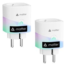 Matter Presa Smart con Monitoraggio Energia e Misure Produzione di Pannelli Solari Fotovoltaici Presa Intelligente WiFi 2 Pack