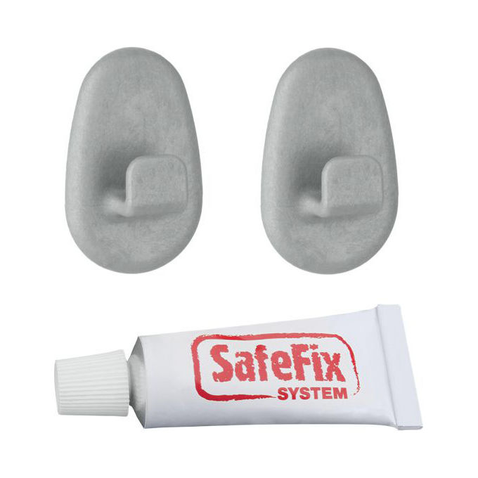 Metaltex Gancio Polytherm Safe Fix Grigio 2 Pezzi
