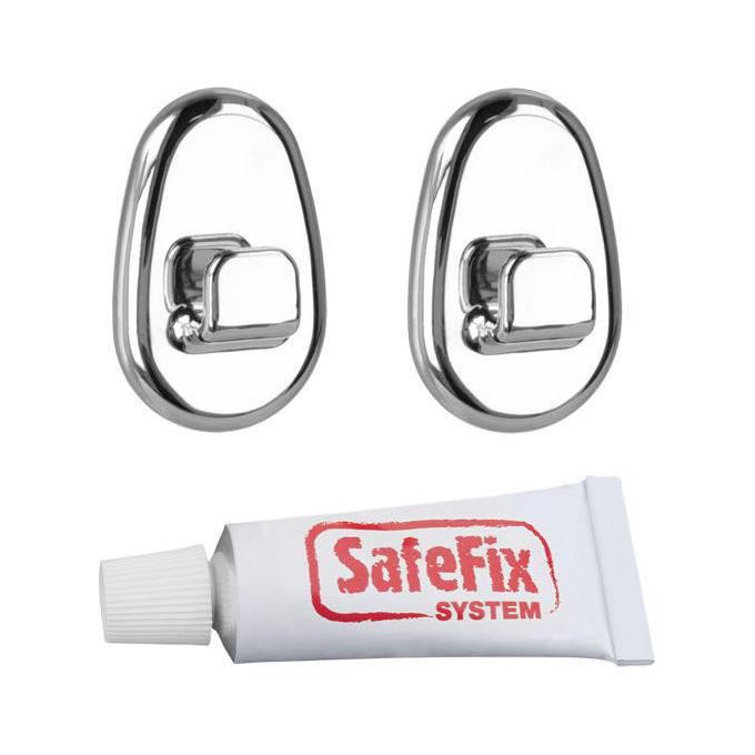 Image of Metaltex Gancio Polytherm Safe Fix Cromato 2 Pezzi