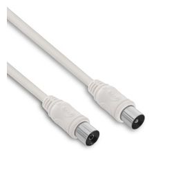 Coaxial Tv Cable Ø 9.52mm Male  Female 2m White 338003