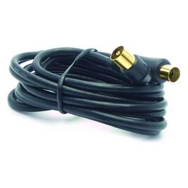 Coaxial Tv Cable Ø 9.52mm Male female 2m Black 438803