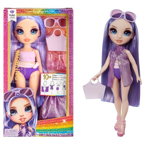 MGA Bambola Rainbow High Swim e Style Fashion Doll Violet Purple