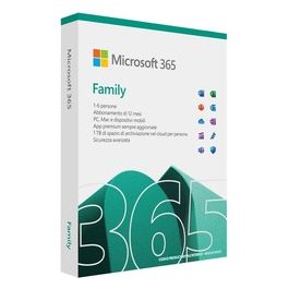 Microsoft M365 Family Italian Subscription P10 EuroZone 1 License Medialess 1 Anno