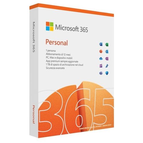 Microsoft M365 Personal Italian Subscription P10 EuroZone 1 License Medialess 1 Anno