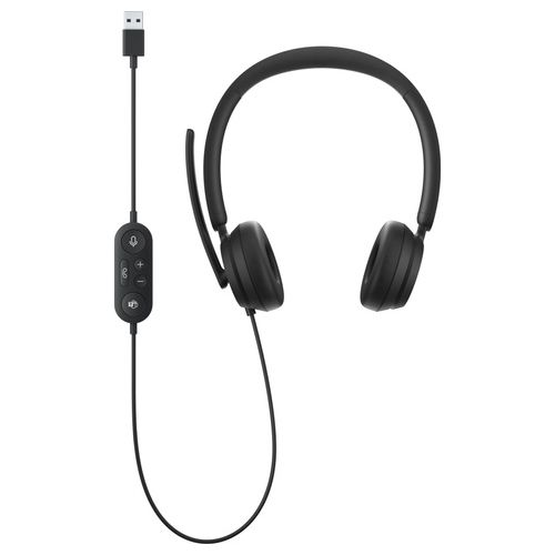 Microsoft Modern Usb Headset Cuffie con Microfono On-Ear Cablato Usb Nero Commerciale Certificato per i Team Microsoft