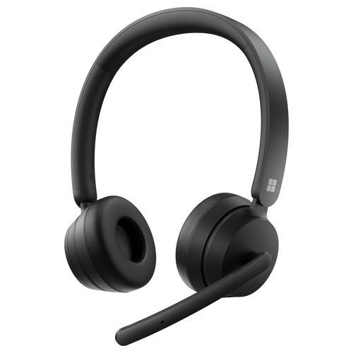 Microsoft Modern Wireless Headset Cuffie con Microfono On-Ear Bluetooth Senza Fili Nero Commerciale Certificato per i Team Microsoft