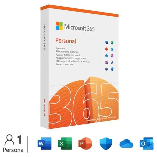 Microsoft Office 365 Personal per 1 Persona 1 Abbonamento Annuale PC/Mac/iOS/Android