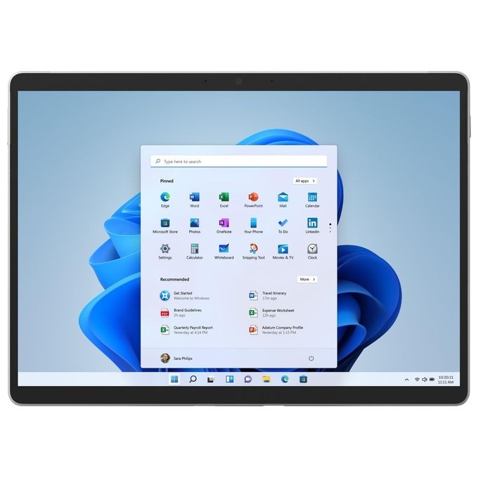 Microsoft Surface Pro 8 Notebook, Processore Intel Core i7-1185G7, Ram 16Gb, Hdd 1000Gb, Display 13'', Windows 11 Home