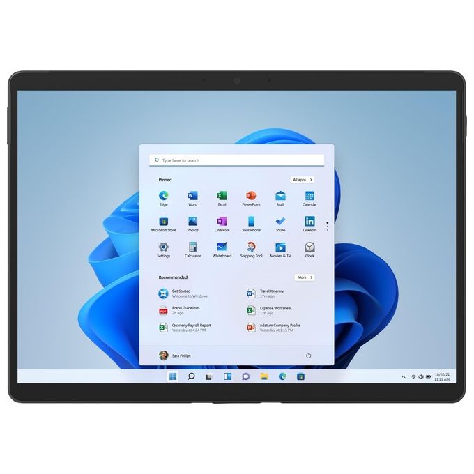 Microsoft Surface Pro 8 Notebook, Processore Intel Core i7-1185G7, Ram 16Gb, Hdd 512Gb SSD, Display 13'', Windows 11 Home