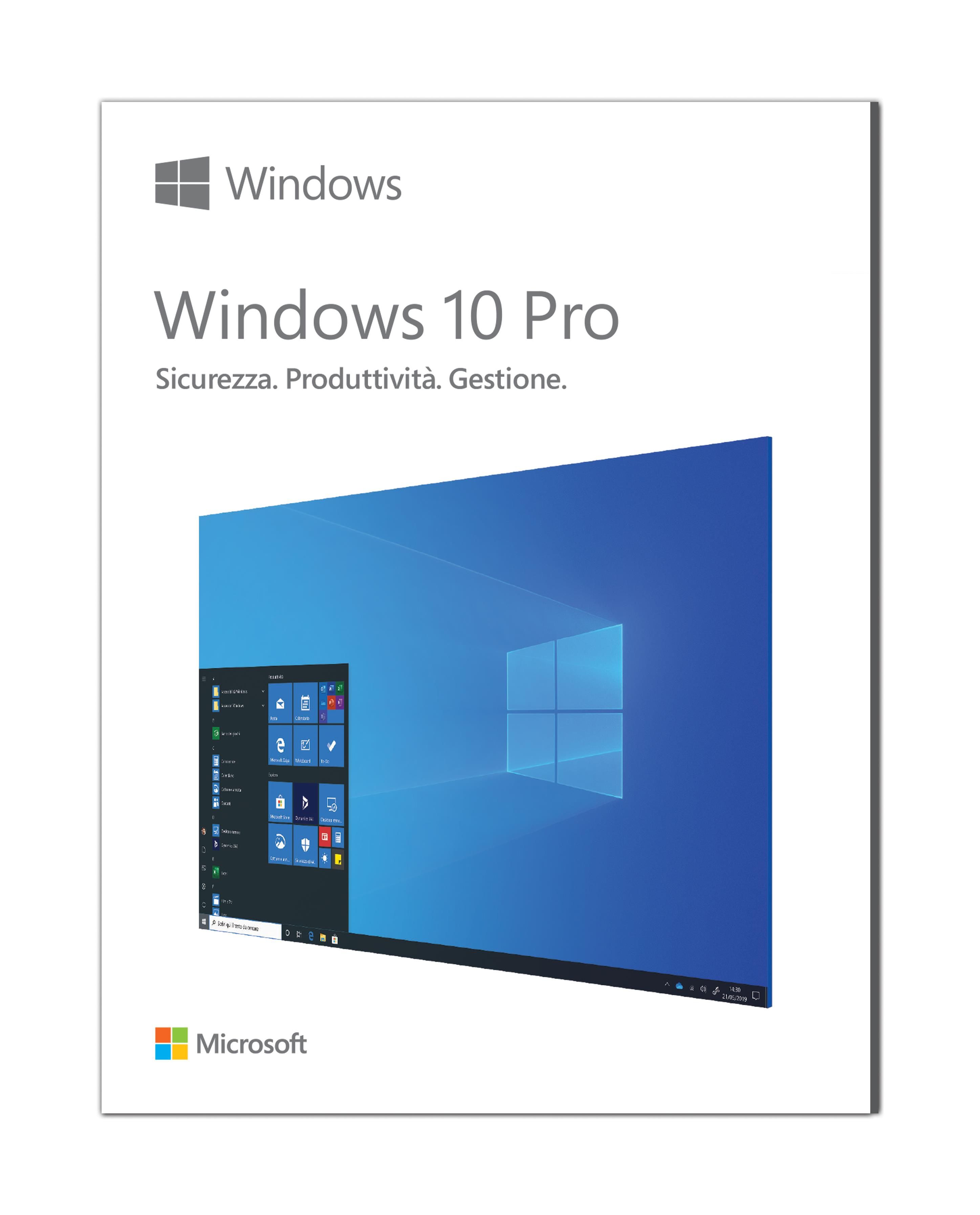 Microsoft Windows 10 Pro Box Pack 1 Licenza Unita' Flash