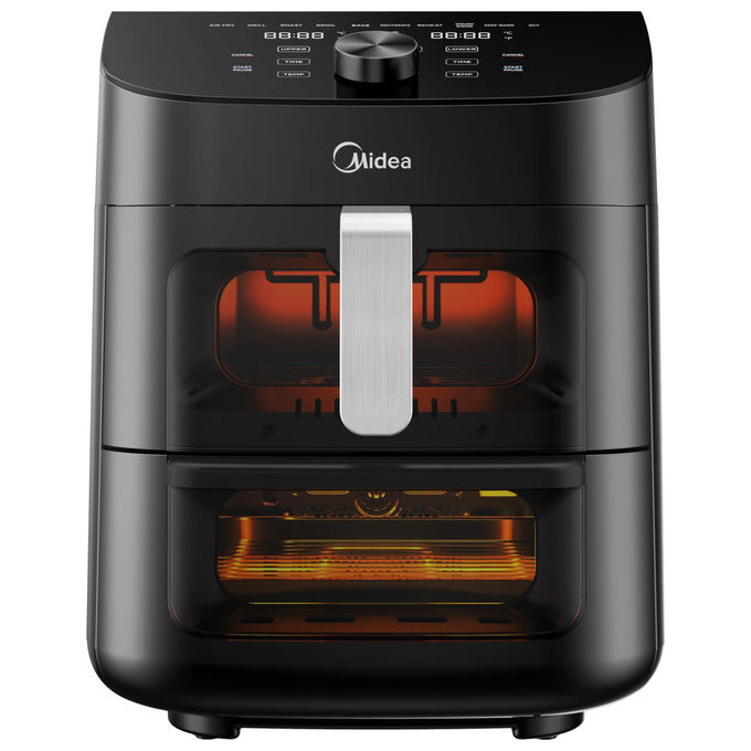 Midea friggitrice ad aria MAD1100DADK MAD-110D2APK 11 litri doppia zona 1700w tecnologia HeatXpress 10 programmi connessione IoT nero