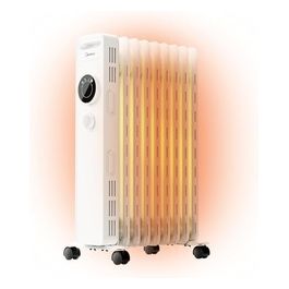 NY2009-20M Radiatore a Olio 2000W Termostato Regolabile Anti-Gelo Anti-Ribaltamento Bianco