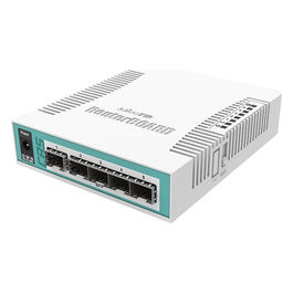 CRS106-1C-5S Switch di Rete 5 Porte Gigabit 5 Slot SFP PoE Bianco RouterOS