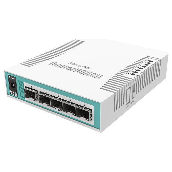 Mikrotik CRS106-1C-5S Switch di Rete 5 Porte Gigabit 5 Slot SFP PoE Bianco RouterOS