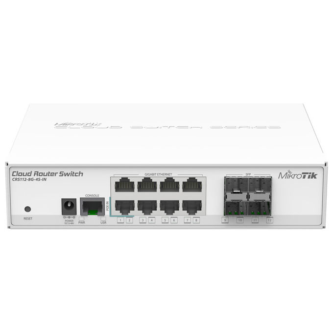 Mikrotik CRS112-8G-4S-IN Switch Gestito L3 8 porte Gigabit 4 SFP PoE Bianco Rete
