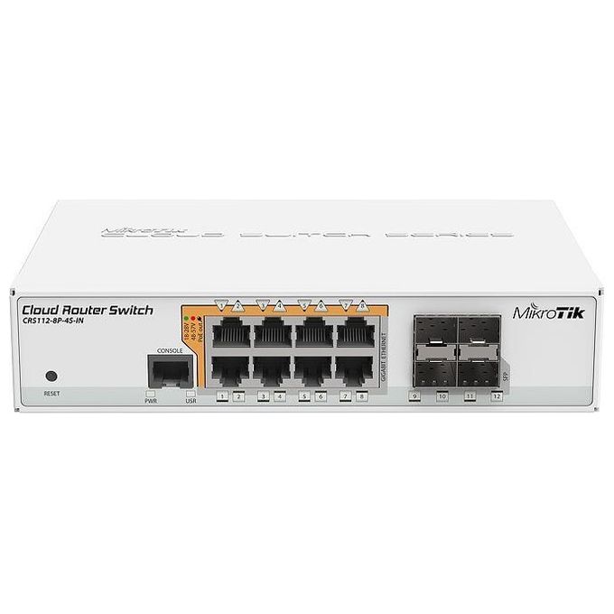 Mikrotik CRS112-8P-4S-IN Switch di Rete Gigabit Ethernet 10-100-1000 Bianco Supporto Power Over Ethernet