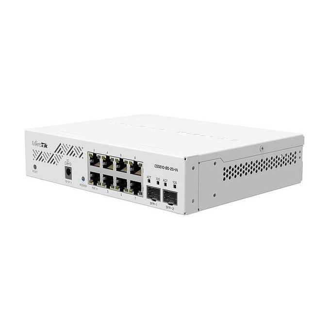 Mikrotik CSS610-8G-2S+IN Switch 8 porte Gigabit Ethernet 10G PoE Bianco Rete LAN