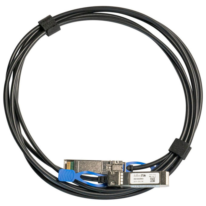 Mikrotik XS+DA0003 Cavo Direct Attach SFP+ 3m 10 Gbit-s Nero per Networking