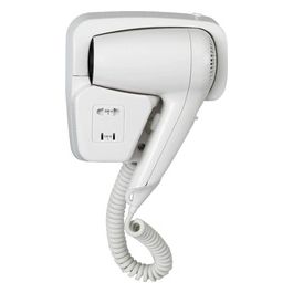 Phon 1200w con attacco a muro e presa Rasoio Bianco