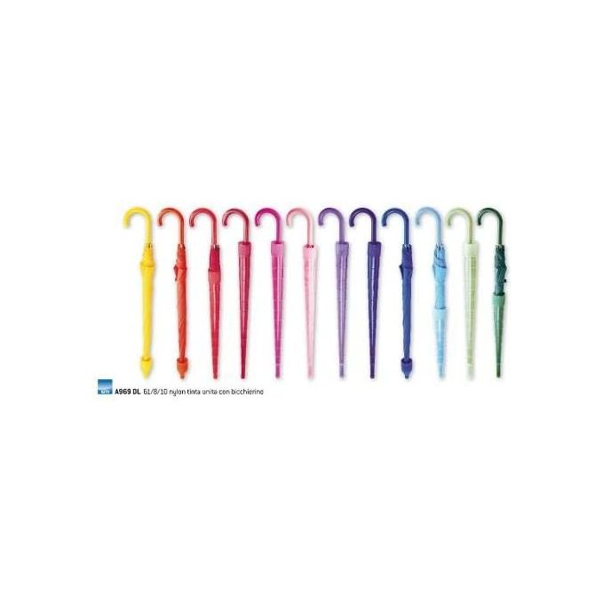 Image of Moia Ombrello Lungo per Donna Automatico con Bicchierino Colori Assortiti